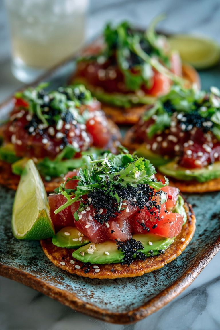 Spicy Tuna Avocado Tostadas
