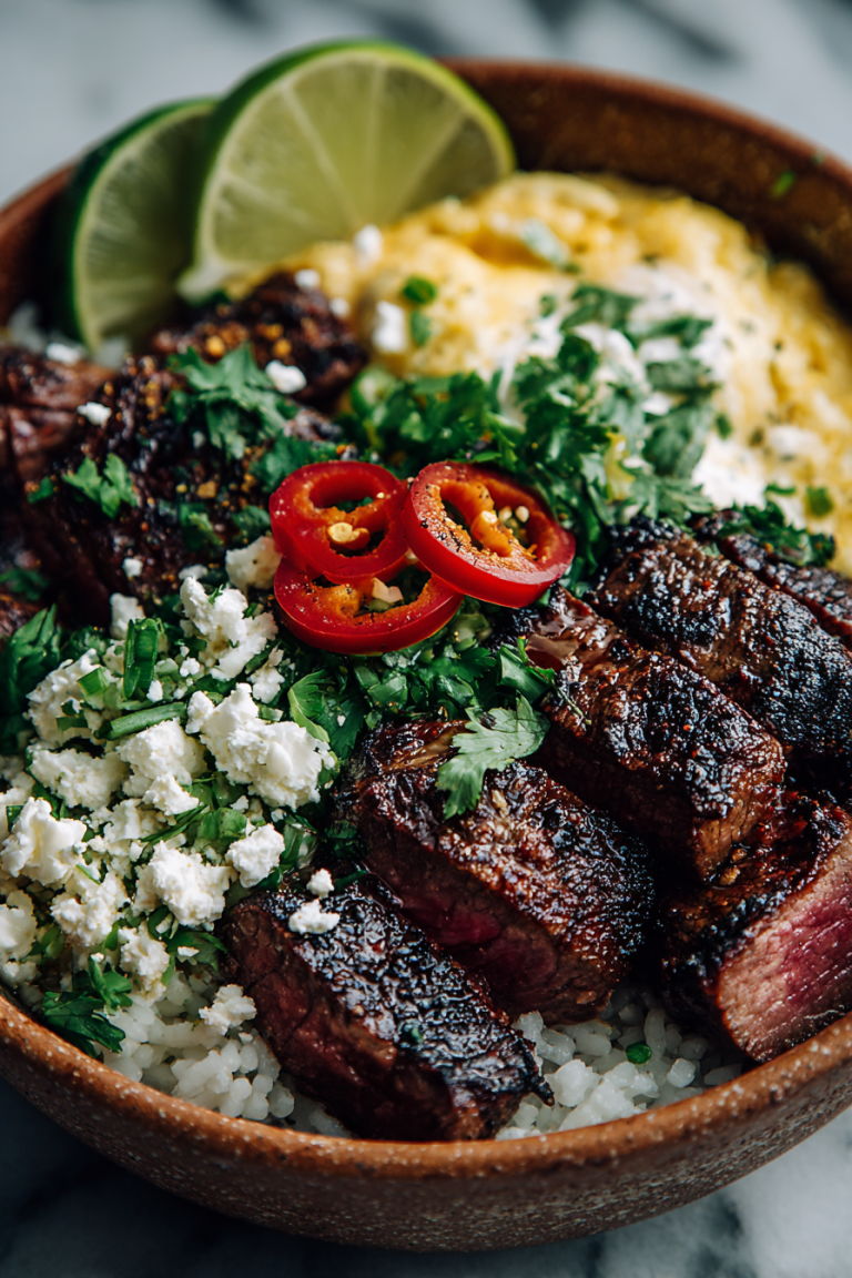Steak and Queso Rice Bowl