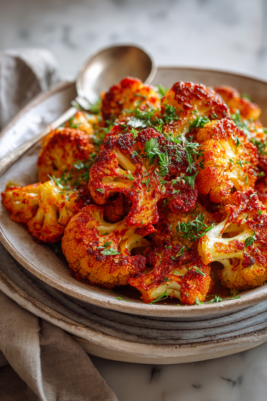 Sweet and Spicy Baked Cauliflower
