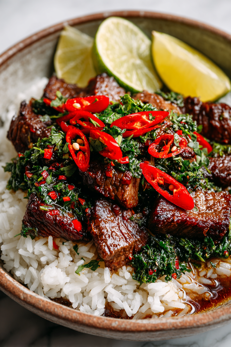 Sweet and Spicy Garlic Steak Dinner