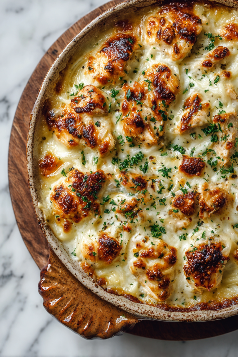 Twisted Cheesy Garlic Chicken Dinner Bake