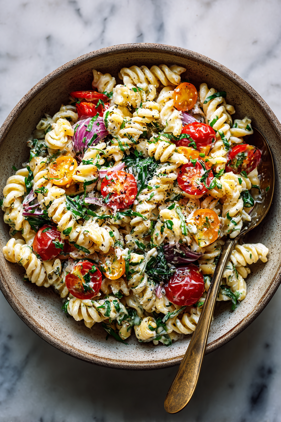 Vegan Caesar Pasta Salad Recipe