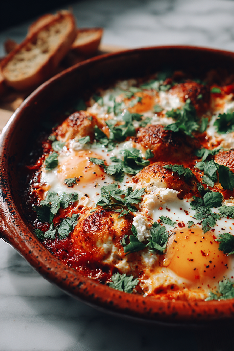 Vegan Shakshuka with Chickpea Dumplings